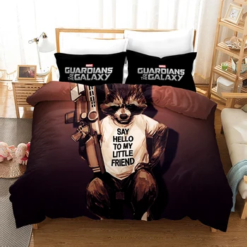 

Dropshipping Boy gife 3D print Bedding set Cartoon Guardians of the Galax Duvet cover set Home Textiles BOY GIFE Game movie fans