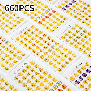 

660 pieces Cute Stickers Diary Hand Account Smiley Stickers Surprised / funny / sad
