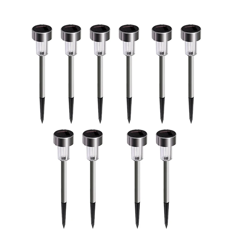 

10Pcs Waterproof IP65 10 LED Solar Underground Lights Lawn Lamp Stainless Steel Solar Buried Floor Light Outdoor Garden Path Gro