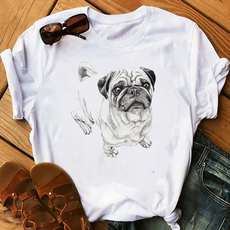 Papillon Dog Golden Retriever Mujer Camisetas White Top T Shirts Summer Aesthetics Graphic Short Sleeve t-shirt Polyester Tshirt oversized t shirt women