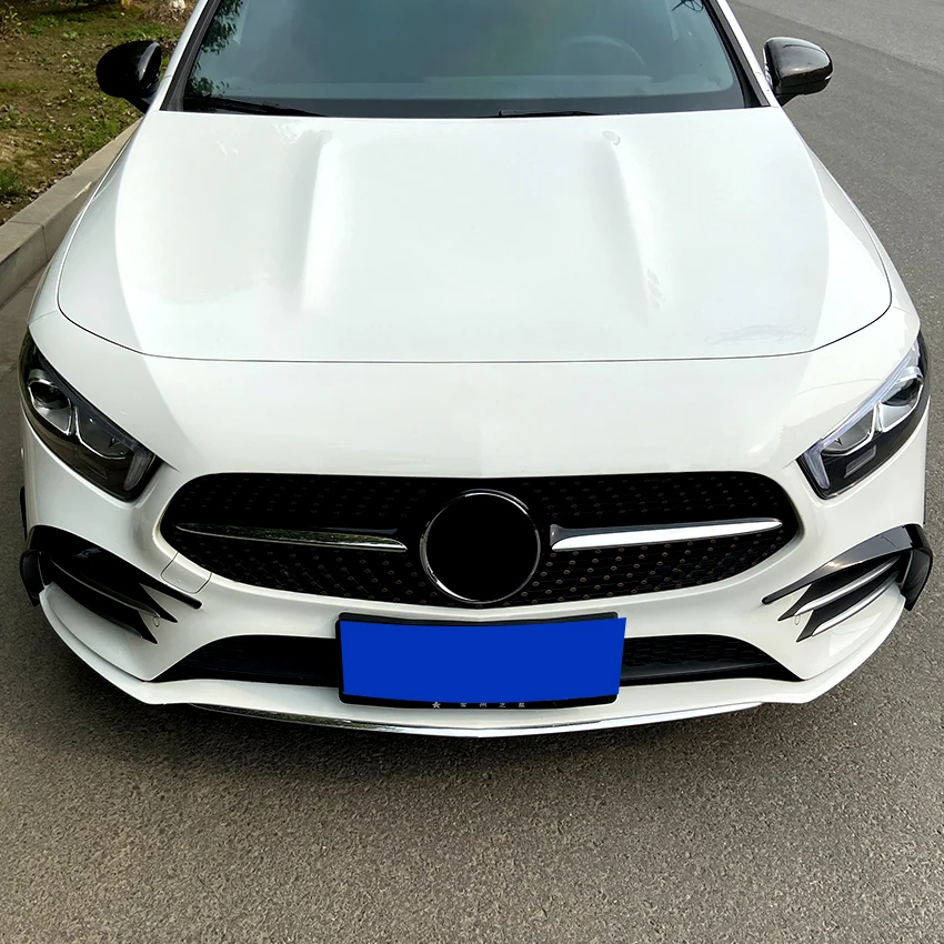 For Mercedes Benz A Class W177 2018+ A180 A200 A220 AMG Sport Front Bumper Fender Stickers Trim Cover Accessories Car Styling