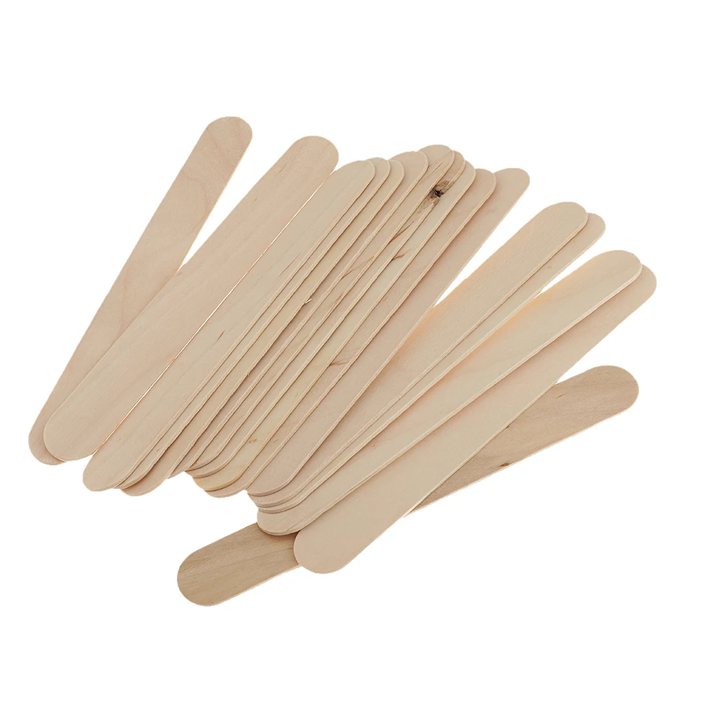 50 Pieces Wooden Waxing Spatula Tongue Depressor Tattoo Wax Stick Hair Removal Tool for Body Leg Arm Arm - 6 Inch