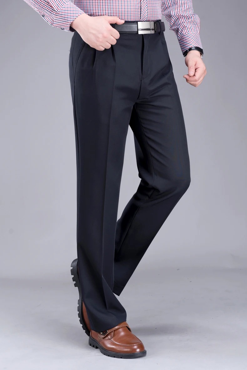 Mu Yuan Yang мужские брюки костюм осень зима шерсть шелк толстые брюки для мужчин классические брюки рабочие брюки двойные плиссированные 44