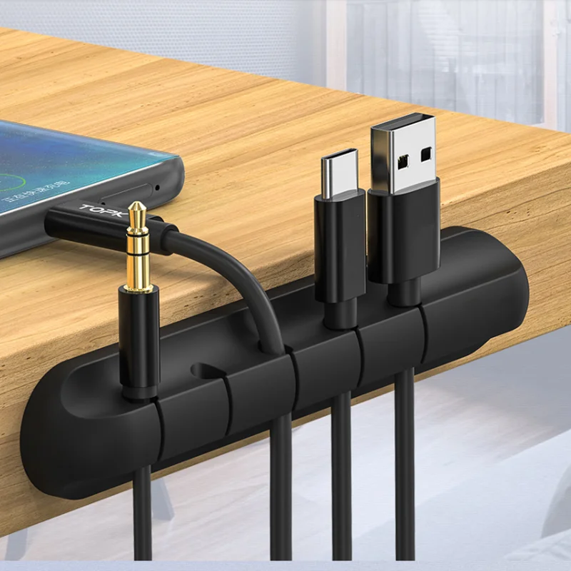 Силиконовый органайзер для кабелей зажимы управления кабелями USB держатель мыши