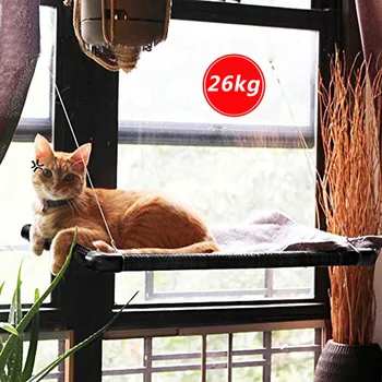

Cat Hammock Bed Pet Hanging Beds Cat Bed Bearing 20kg Cat Sunny Seat Window Mount Cat Pet Bed Shelf Seat Beds For Cats 67x40cm