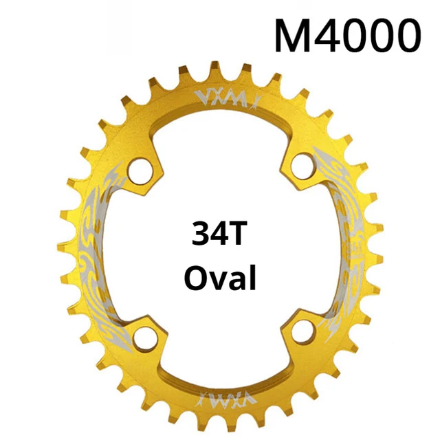 Велосипедная цепь VXM 96BCD 32T 34T 36T 38T MTB, узкая широкая цепь, овальная цепь, велосипедная шатунная пластина, запчасти для велосипеда - Цвет: 34T Gold Oval