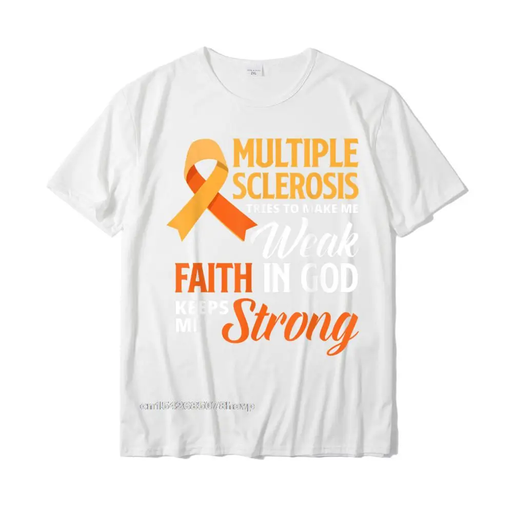 Design Normal Crew Neck T Shirts VALENTINE DAY Tops Tees Short Sleeve for Men 2021 Newest Pure Cotton Printed T-Shirt Multiple Sclerosis Faith God Jesus Multiple Sclerosis T-Shirt__21419. white