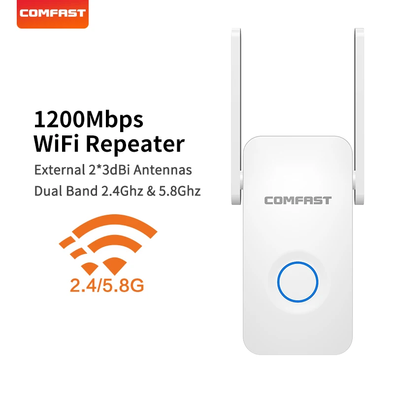 

COMFAST 5.8G Dual Band Wireless Extender Signal Amplifier AC Access Point Wifi Extender 1200Mbps AC Wifi Repeater CF-WR752AC