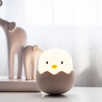 

USB Cute Eggshell Chicken Night Light Creative Bedside LED Tumbler Sleeping Lamp
