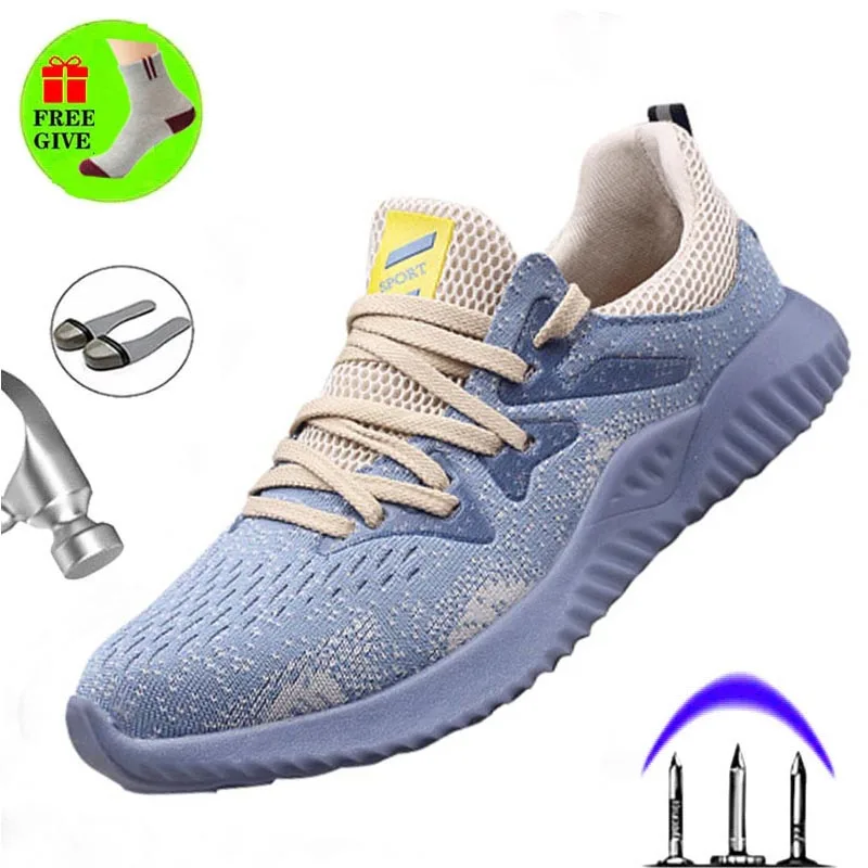 Light Beef Tendon Bottom Men's Work Boots Summer Breathable Deodorant Steel Toe Cap Safety Shoes Anti-smashing Stab Shoes