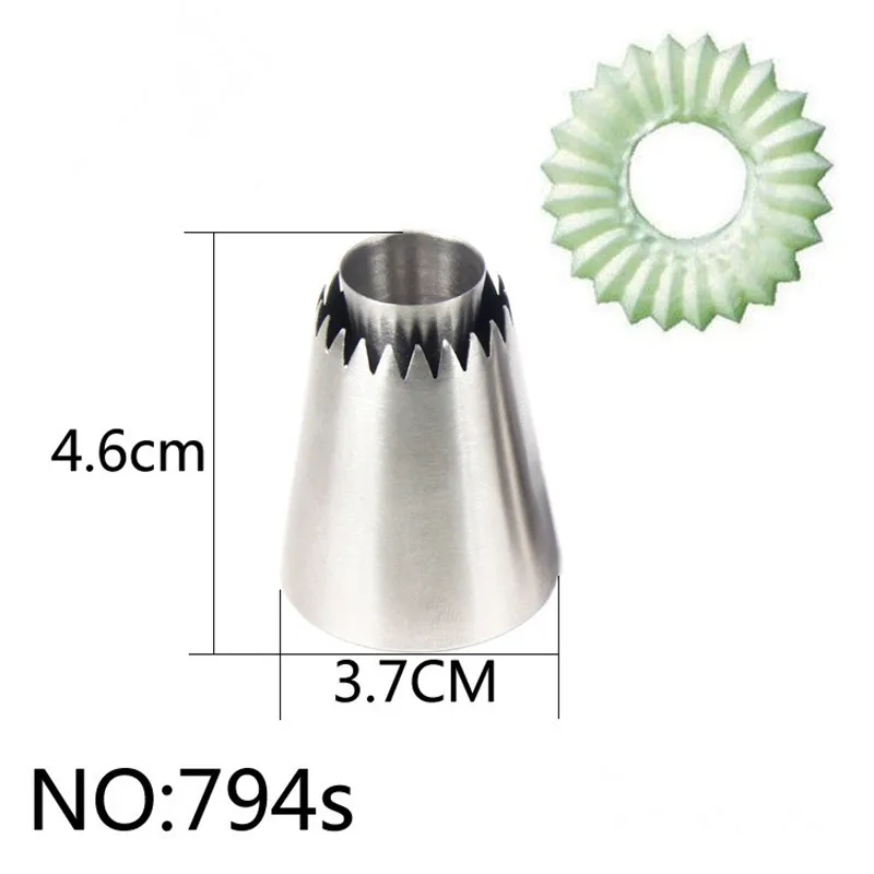 2 Size DIY Nozzle Stainless Steel Dessert Cake Decorating Tips Kitchen Accessories Cookie Bis Icing Piping Cream Pastry Bag Tool