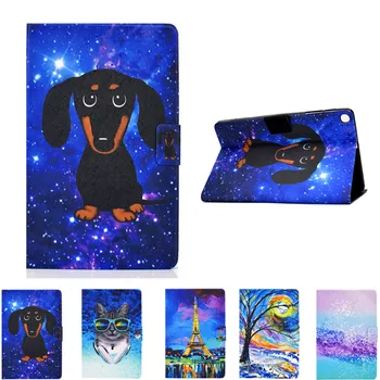 

Print Cartoon Case For Samsung Galaxy Tab A 10.1 2019 T510 T515 SM-T510 SM-T515 Cover Funda Tablet Fashion Dog Cat Stand Shell