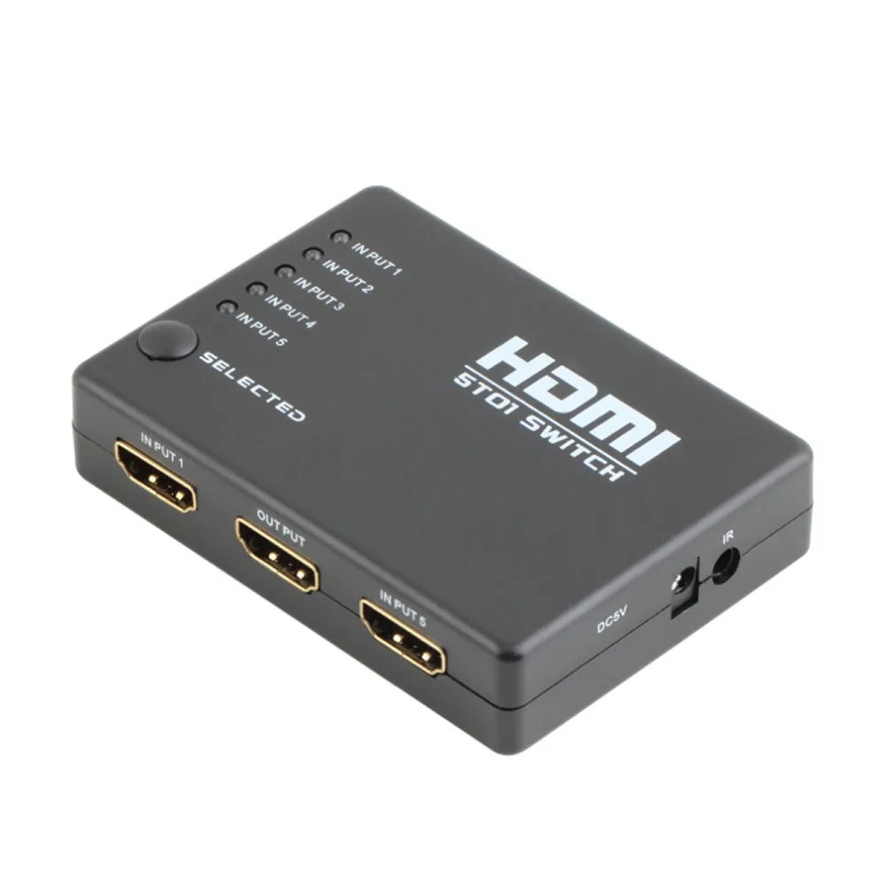 Мини 10%-85% RH 2,5 Гбит/с/250 МГц ИК-пульт 5 портов HDMI переключатель 5-в-1 5*1 Коммутатор HDMI сплиттер HDMI порт для HDTV 1080P Vedio