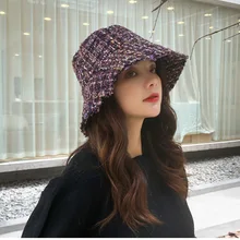 10 шт./лот 01909-pei02409 элегантный твидовый в клетку леди женская панама Кепка рыбака