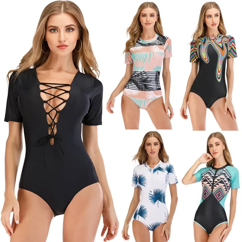 Сексуальный цельный купальник Rashguard размера плюс Женский Монокини купальный