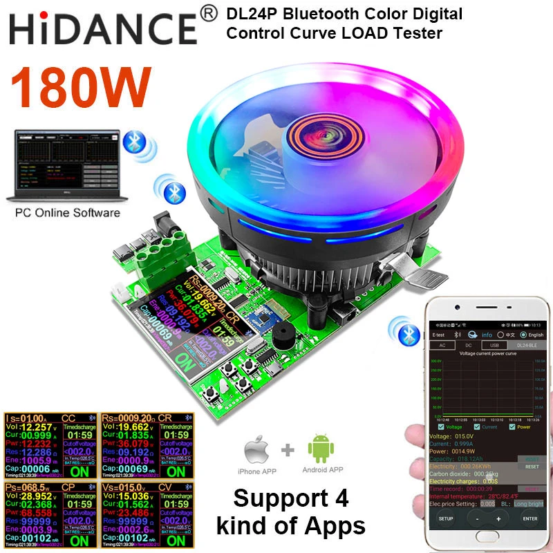 Dl24 Pカラー2 4 アプリdc Usbテスター電子負荷バッテリー容量モニター放電充電パワーメータ供給チェッカー Voltage Meters Aliexpress