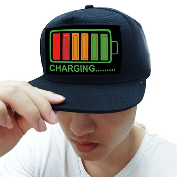 

Light Up Sound Activated Baseball Cap DJ LED Flashing Hat With Detachable Screen For Man Woman Caps Decor