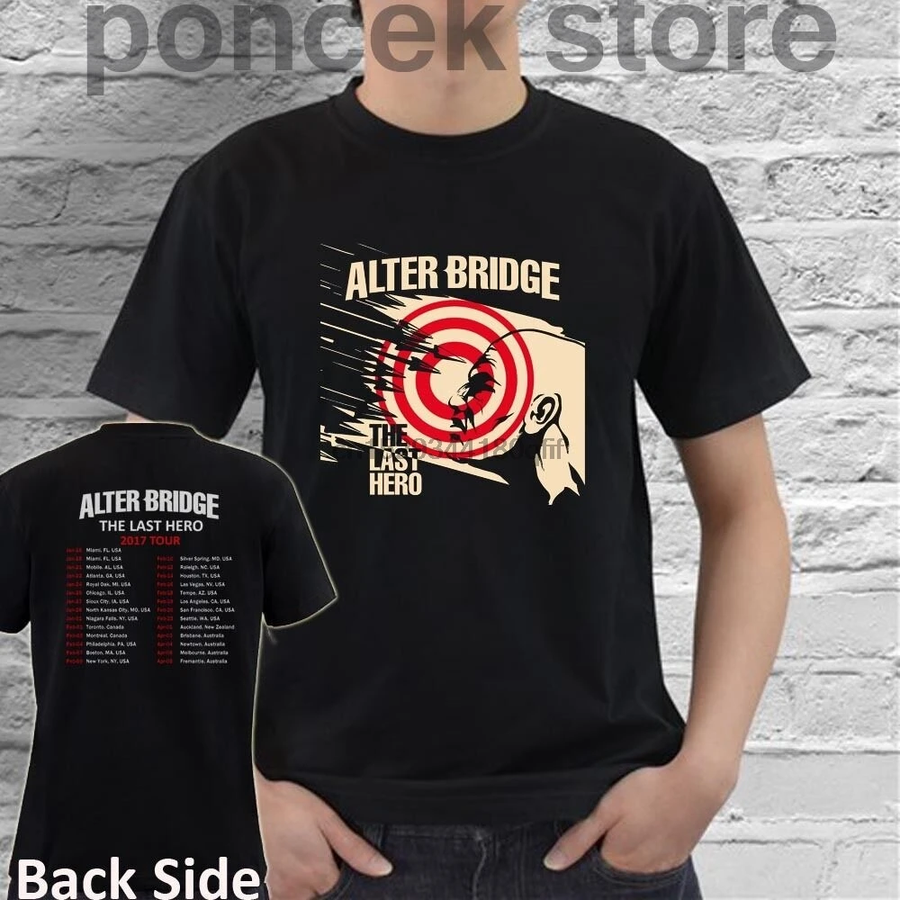 Alter Bridge The Last Hero Band Rock Tour 17 Kaus Uniseks Musik Atasan Konser Aliexpress