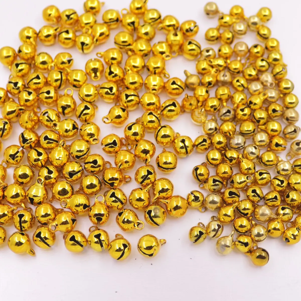 

100pcs Golden Color metal Jingle Bells craft Christmas Tree Wreaths 6mm 8mm 10mm