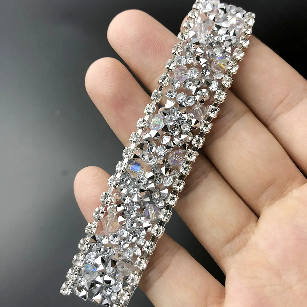 Стразы бандаж 40 см/Лот самодельный ремень для платьевой цепи прозрачное Серебро