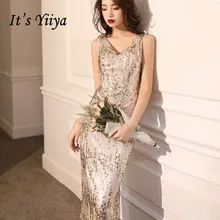 Special Price It's Yiiya Evening Dress Champagne Shining Elegant Evening Dresses For Women Split Formal Gown Mermaid Long robe de soiree K041 Special Price It's Yiiya Evening Dress Champagne Shining Elegant Evening Dresses For Women Split Formal Gown Mermaid Long robe de soiree K041