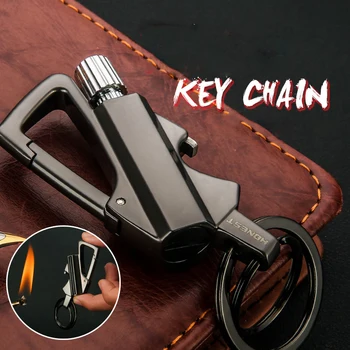 

Matches Kerosene Lighter Multi-function Outdoor Keychain Waterproof Water Metal Keychain Gasoline Lighters Band Bottle Opener
