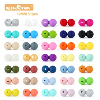 Pcs silicone beads mm round silicone beads food grade diy baby pendant necklace silicone teether newborn