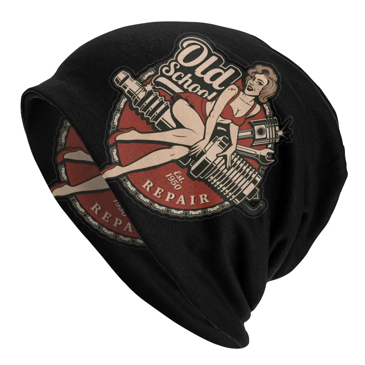 

Pinup Old School Skullies Beanies Route 66 Mother Road American Retro Hat Caps Autumn Winter Thermal Elastic Bonnet Knitting Hat