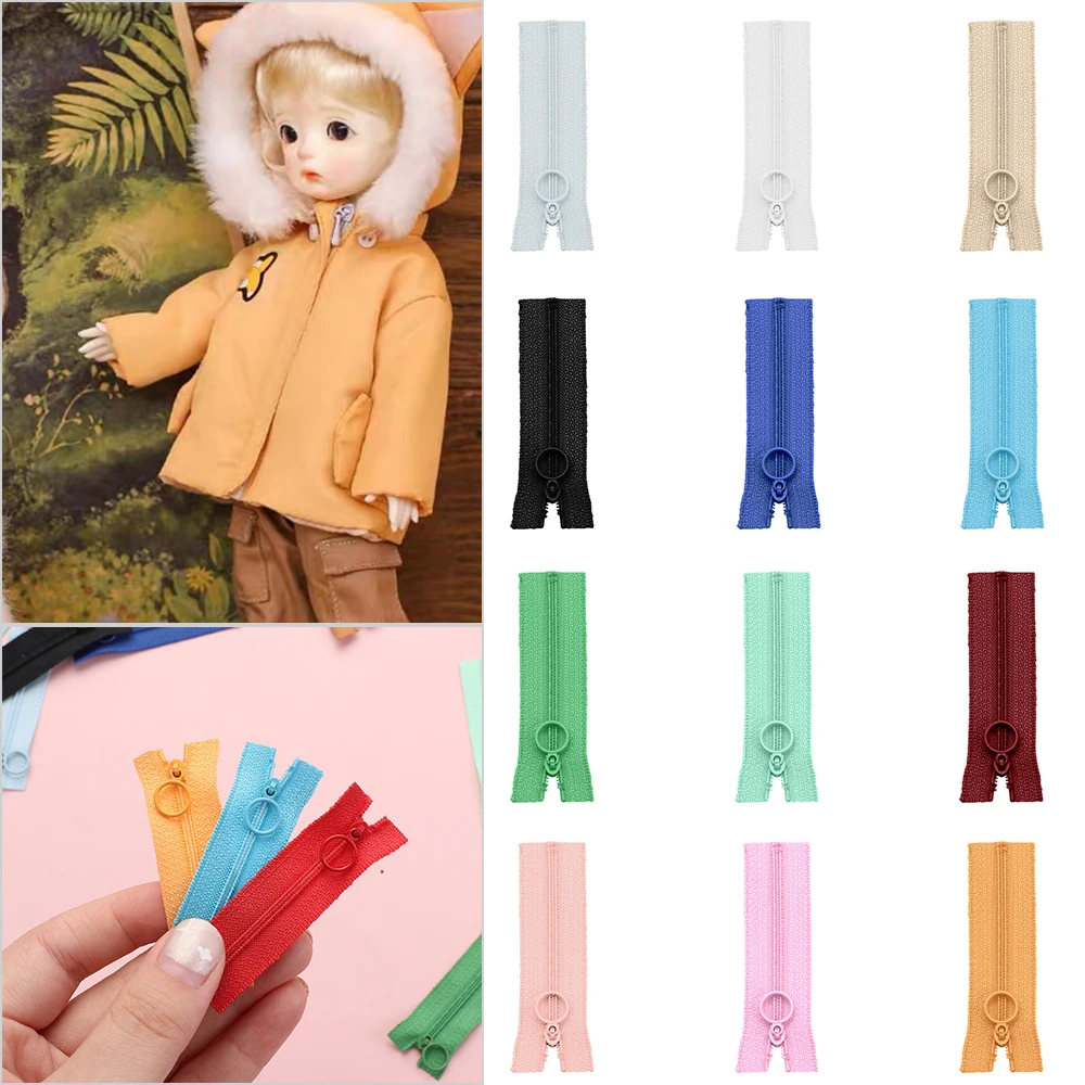 5pcs 6cm Mini Zipper Triangle Head Doll Clothing Zippers For Diy Dolls