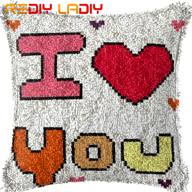Крюк с защелкой подушки I Love You предварительно холщовые распечатанные на чехол