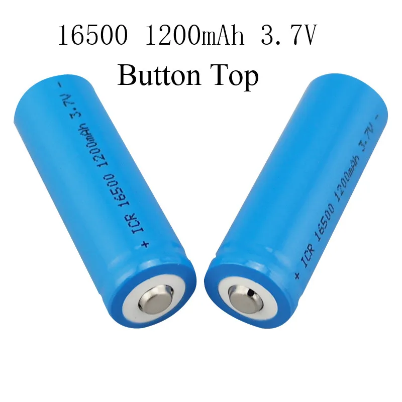 2 шт./лот очень дешевая Vbatty 16500 1200mah 3,7 V литий-ионная аккумуляторная батарея 16500 батарея с кнопкой сверху