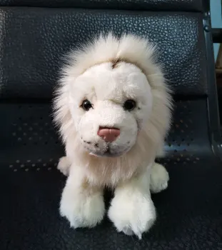 

Lifelike Sitting White Lion Plush Toy Realistic Wild Animals African Lions Stuffed Toys Birthday Gift Soft Toy For Kids