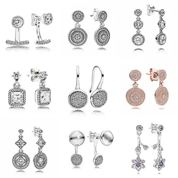 

Dazzling Poetic Droplets Abstract Elegance 925 Sterling Silver Hanging Earrings For Women Wedding Party Gift DIY Jewelry