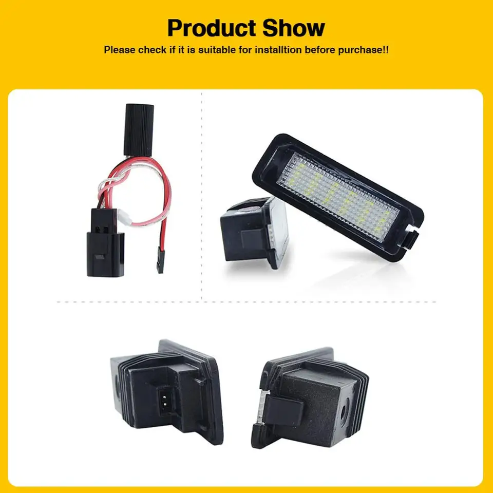 BTFWM Luce targa a LED 2 pezzi, for VW, for Golf, 6 VI 5 V GTI MK4 MK5 MK6, for EOS, Lupo, for Scirocco, for Seat, Leon Altea Lampadina di ricambio OEM