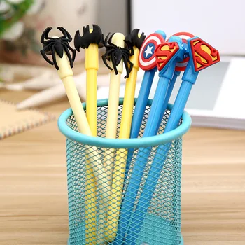 

24 pcs Superhero gel pen student stationery office supplies black signature pen factory direct sales Writing Tools