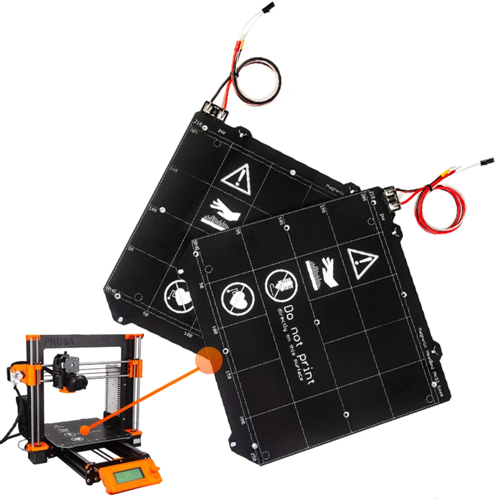 

24V PRUSA i3 MK3 MK3S Up To 130Â°C Continuous Heated Bed Spring Steel Plate For Prusa i3 Mk3 Mk2s