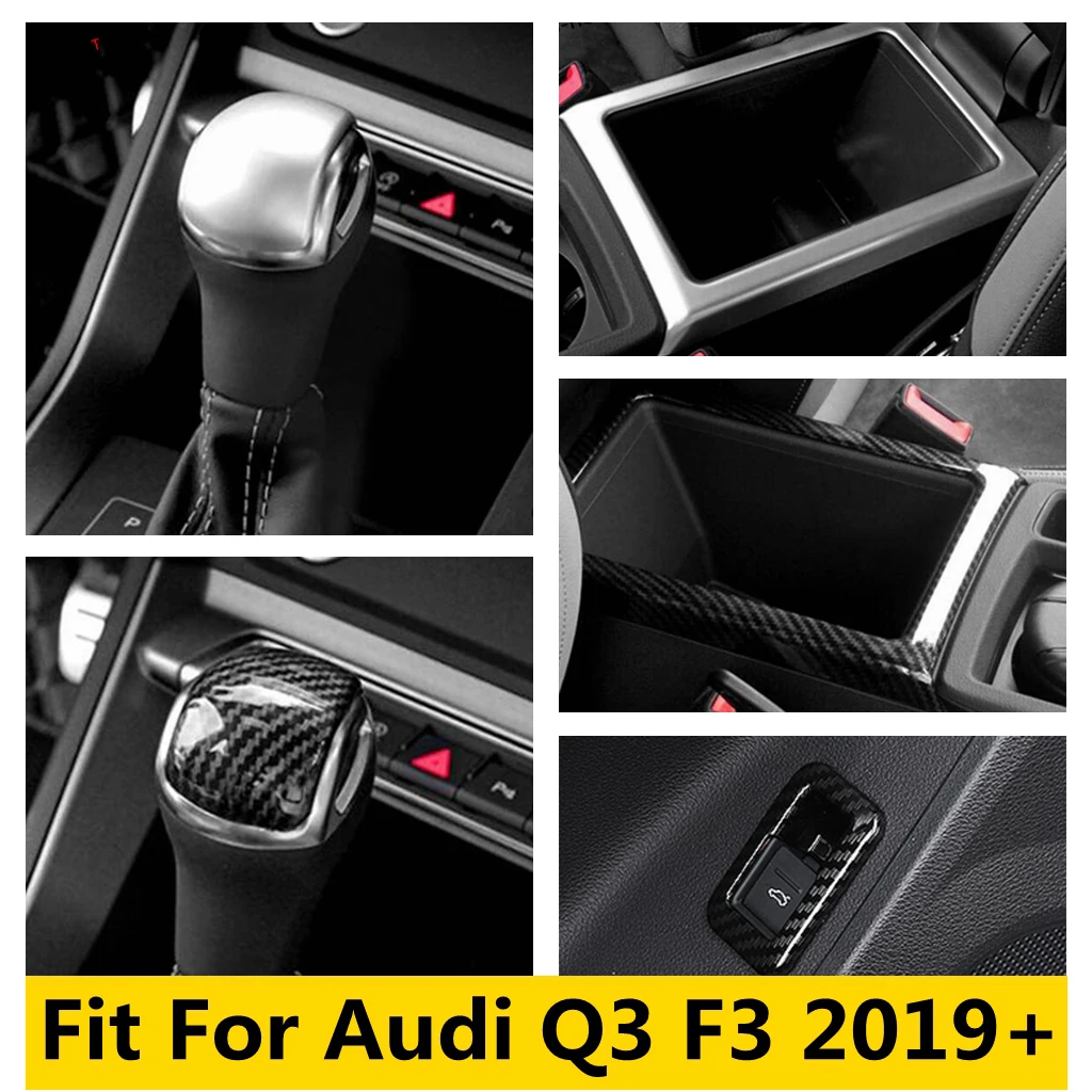 

Gear Head Knob / Central Console Water Cup Holder / Rear Trunk Switch Control Button Cover Trim Fit For Audi Q3 F3 2019 - 2023