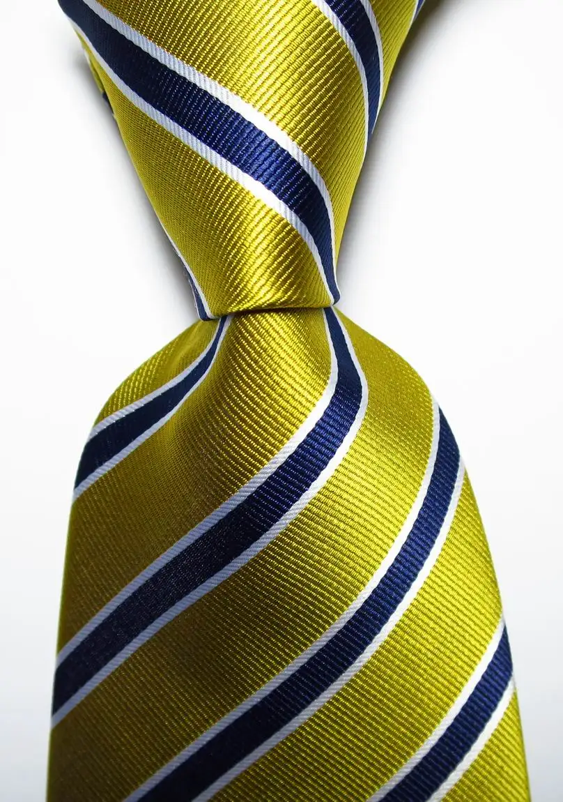 Men's Striped Tie 9cm Silk Necktie Set Green Yellow Red Orange JACQUARD WOVEN Silk Necktie