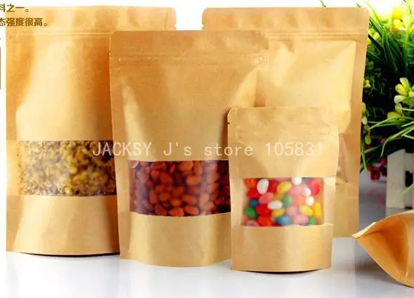 

23*33cm frosted square window brown paper food packaging display bag with Valve free shipping wholesale 50pcs/lot