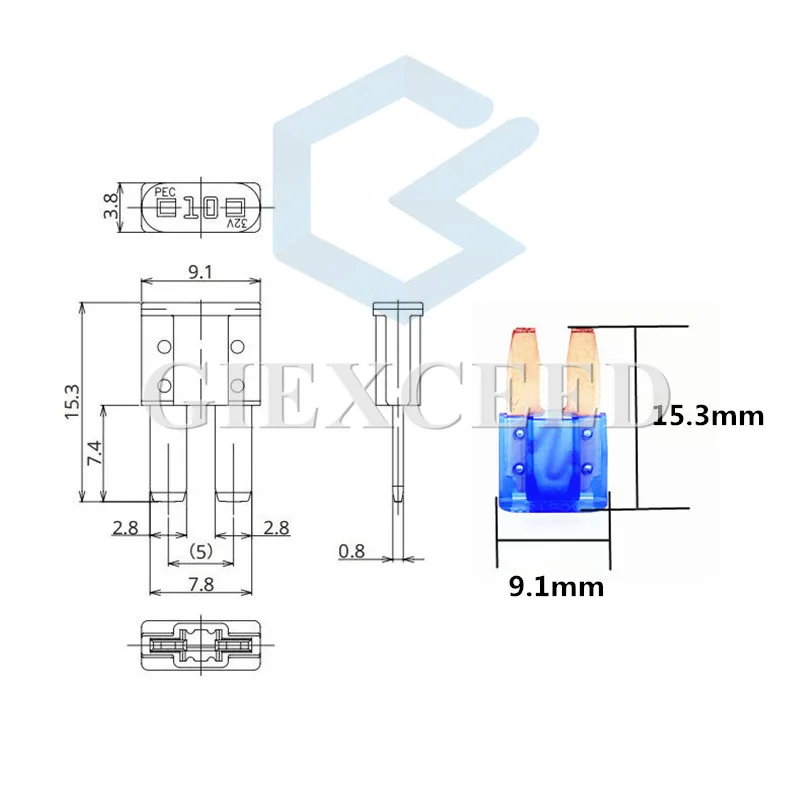 Car Fuses Kit Circuit Adapters And Fuse Set Glass Fuse Kit 2 Pin Micro2 Fuse ATR Automotive Fuses 5A 7.5A 10A 15A 20A 25A 30A 14Pcs For Ford Mondeo Dodge JEEP