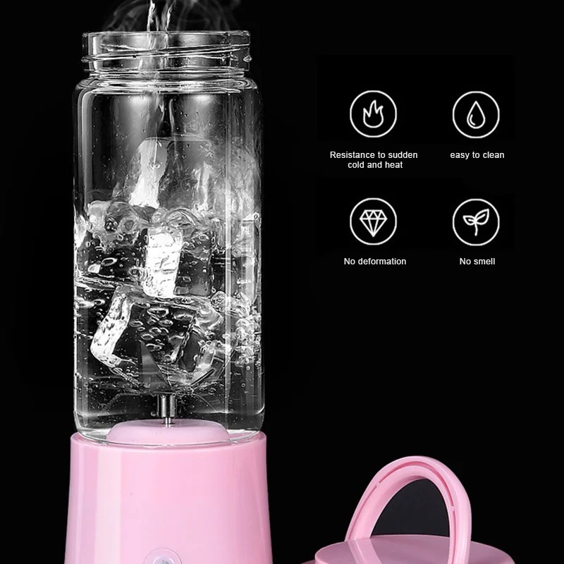 

Portable Juicer Blender Household Fruit Mixer Six Blades in 3D 380ml Fruit Mixing Machine QP2