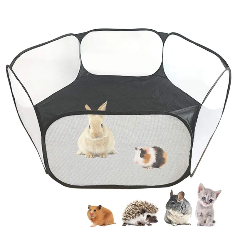 

Small Animals C&C Cage Tent Breathable & Transparent Pet Playpen Open Outdoor/Indoor Exercise Fence Portable Yard Fence