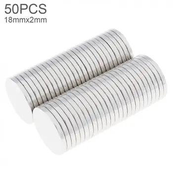 

50pcs 18 x 2mm Mini Strong Magnetite Earth Neodymium Magnets with Round Disc Type Permanent Magnet for Home/Office/Laboratory