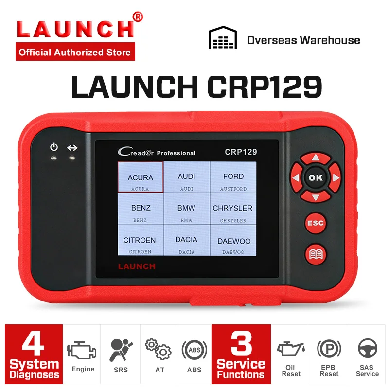 Старт Creader CRP129 OBD2 Автомобильный сканер автомобильный диагностический инструмент Автоматическое Сканирование двигателя антиблокировочная система тормозов система пассивной безопасности водителя или беспроводным способом по Bluetooth, обеспечивающим сохранение пространственного положения launch Creader VIII