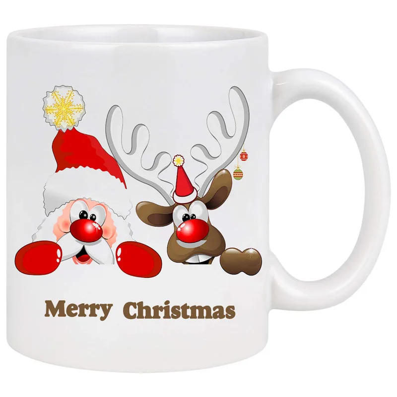 coffee mug Рождественская кофейная кружка, Рождественская кофейная кружка с Санта Клаусом и рождественским оленем, рождественские подарки для друзей, мужчин и женщин - Цвет: coffee mug