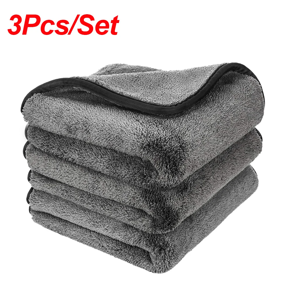 car polishing wax Car Wash Towels 1200GSM Car Detailing Microfiber Towel Drying Cleaning Rags Washing Cloth For Auto Tire Cleaning Car Care Cloth best ways to clean car seats Other Maintenance Products