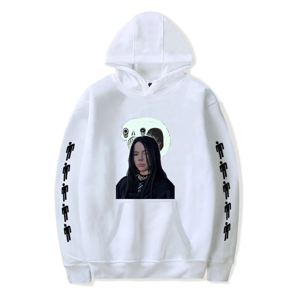 Популярная Толстовка Billie Eilish для женщин и мужчин, новая модная куртка, осенне-зимний удобный черный пуловер для мальчиков