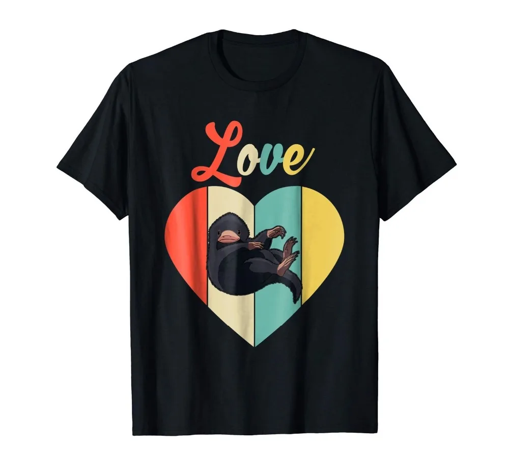 Милая винтажная черная футболка Love Niffler новые футболки модные мужские с принтом
