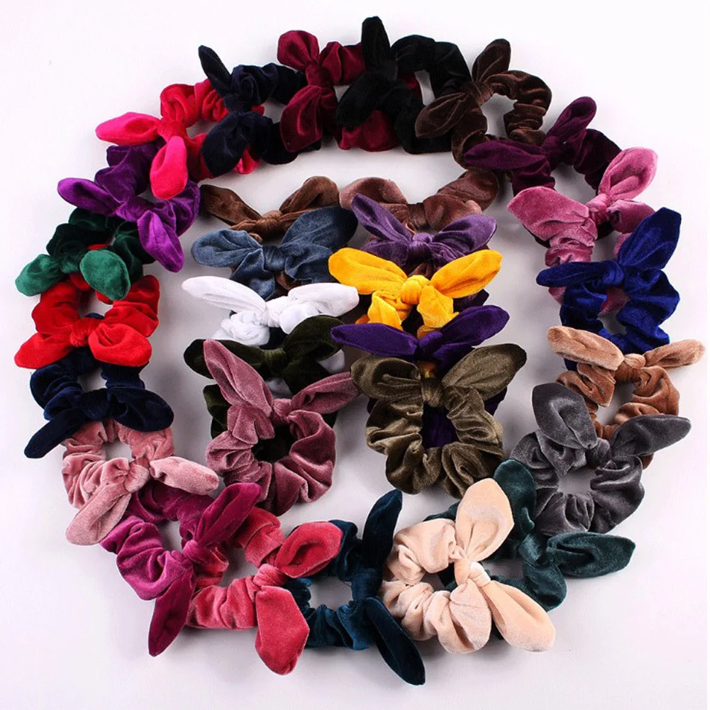 

63Colors Korea Velvet Hair Scrunchie Elastic Hair Bands Solid Color Women Girls Headwear Ponytail Holder Hair Accessories