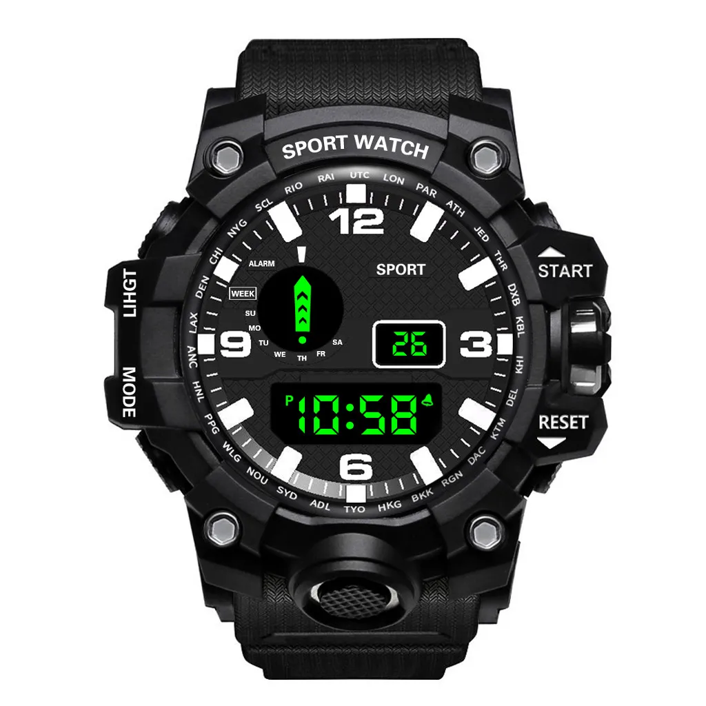 Роскошные брендовые модные часы для мужчин s цифровой светодиодный часы Дата спортивные мужские наружные Электронные Водонепроницаемые часы Relogio Masculino - Color: A